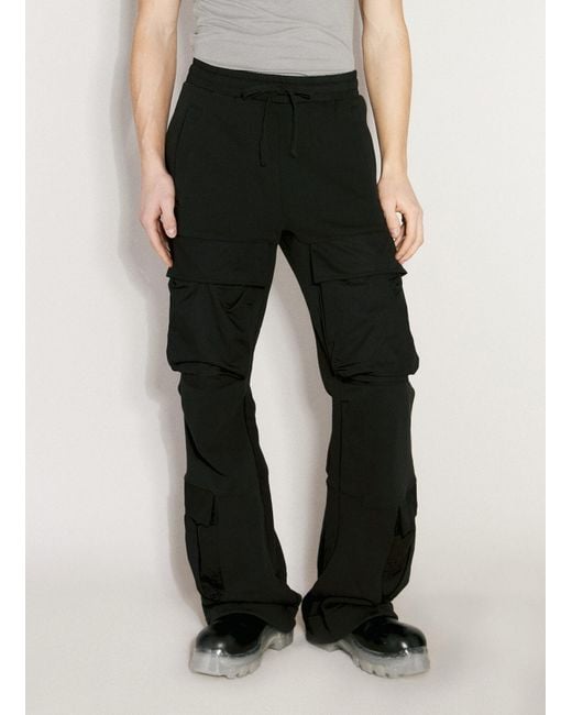 Entire studios Black Utility Wide-Leg Cargo Track Trousers for men