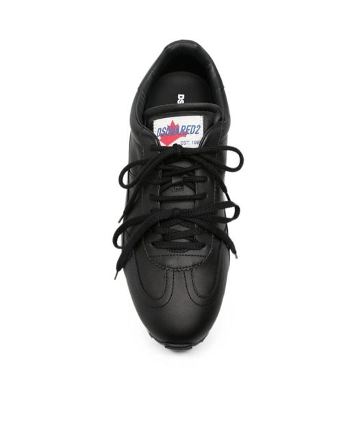 DSquared² Black Lace-Up Low-Top Casual Shoes for men