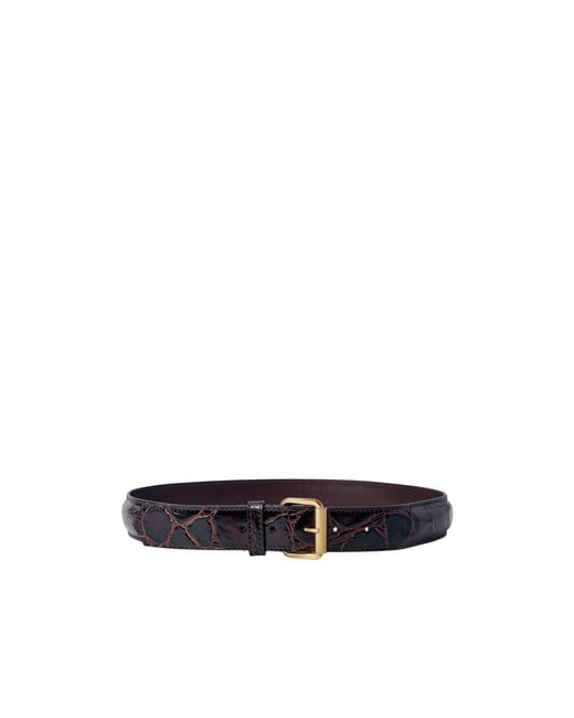 Dries Van Noten White Embossed Leather Belt