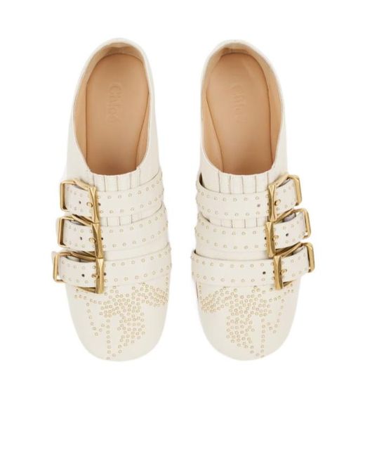 Chloé White Chloé Susanna Flat Shoes