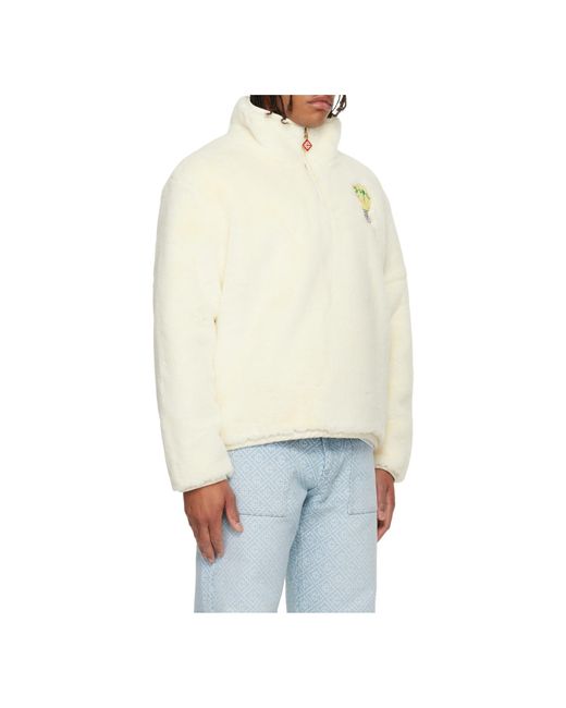 Casablanca White Half-Zip Sweatshirt for men