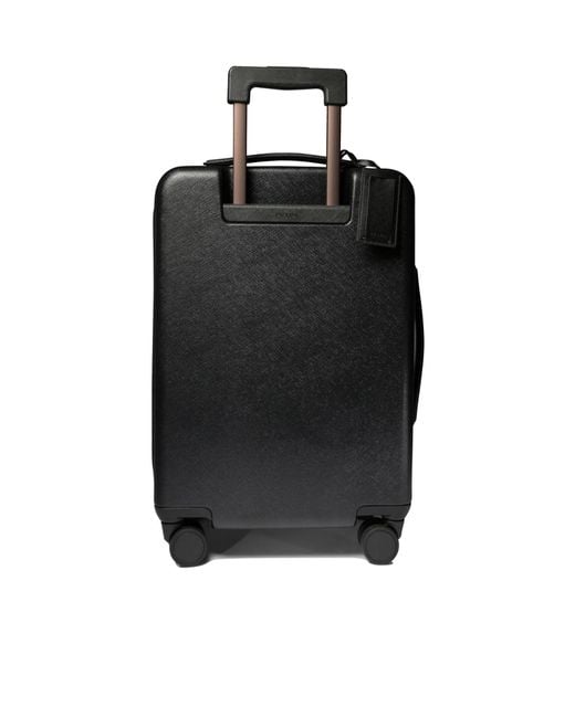 Prada Black Triangle-Logo Zipped Suitcase for men