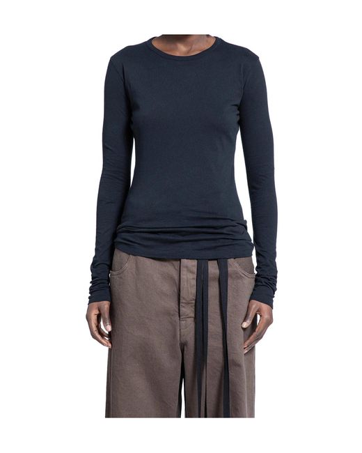 Ann Demeulemeester Blue Fiene Printed Long Sleeve T-Shirt