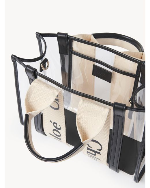 Chloé White Chloé Woody Logo Detailed Tote Small Bag