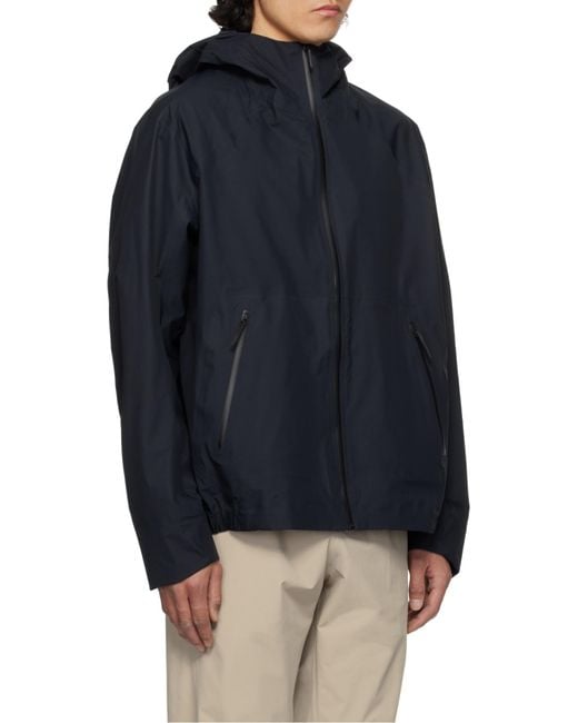 Veilance Black Hooded Zip-Up Jacket for men