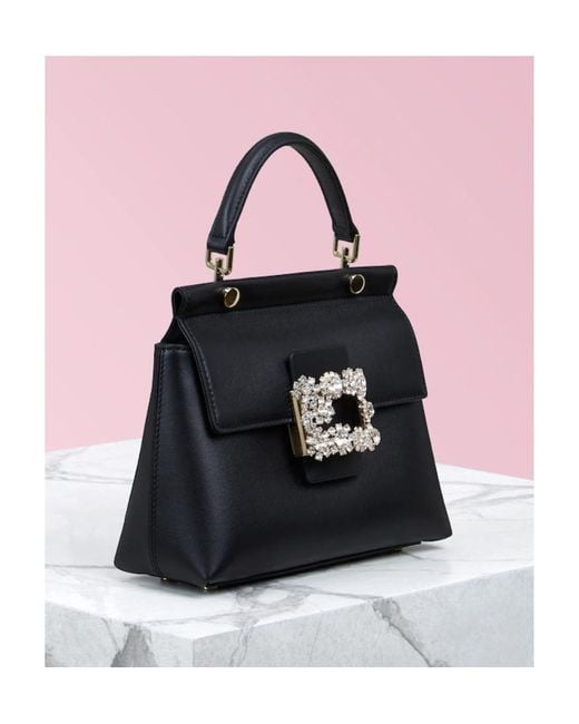 Roger Vivier Blue Mini Viv'Flower Strass Handbag