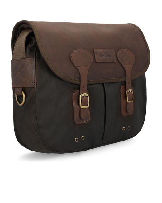 Barbour Brown Tarras Waxed Messenger Bag for men