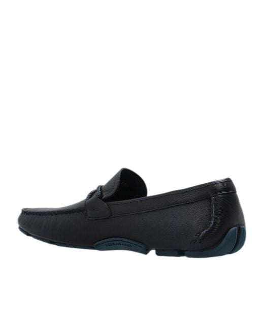 Ferragamo Black Flat Tops With Loafers for men
