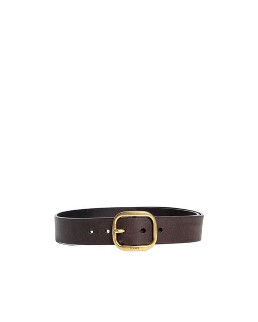Loewe White Logo Engraved Belt