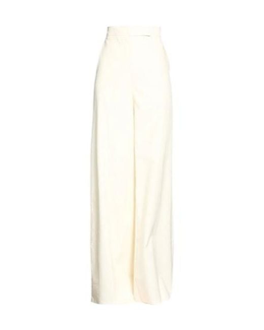 Max Mara White Wide-Leg Trousers