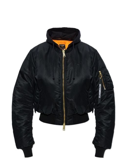 Vetements Black Reversible Bomber Jacket for men