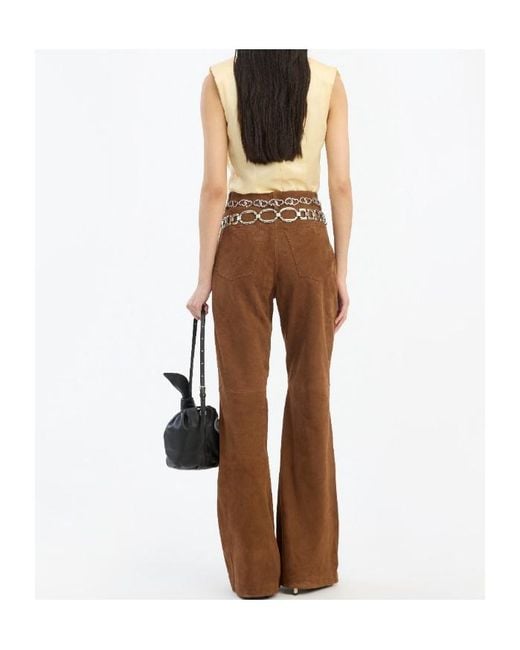 ROTATE BIRGER CHRISTENSEN Metallic Draped Cowl-Neck Top