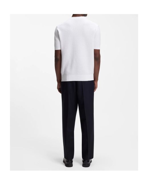 Boss White Boss Short-Sleeved Knitted Top for men