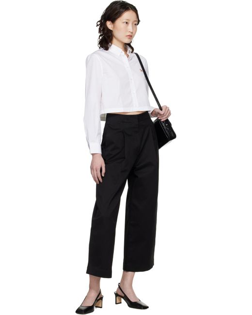 Maison Kitsuné White Maison Kitsuné Baby Fox Cropped Shirt