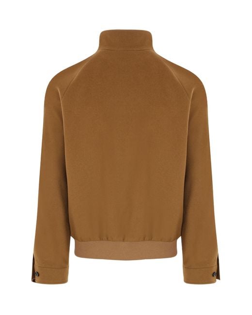 Burberry Brown Cashmere Harrington Jacket for men