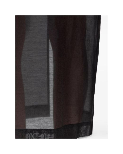 By Malene Birger Black Sheer Patchwork Midi Skirt