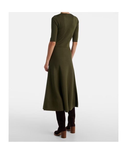 Gabriela Hearst Green Wool, Cashmere, And Silk Midi Dress