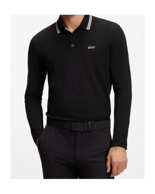 Boss Black Long-Sleeve Polo Shirt for men