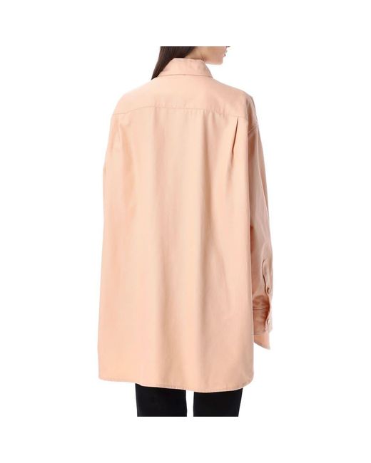 Raf Simons Pink Logo-Patch Oversized Shirt