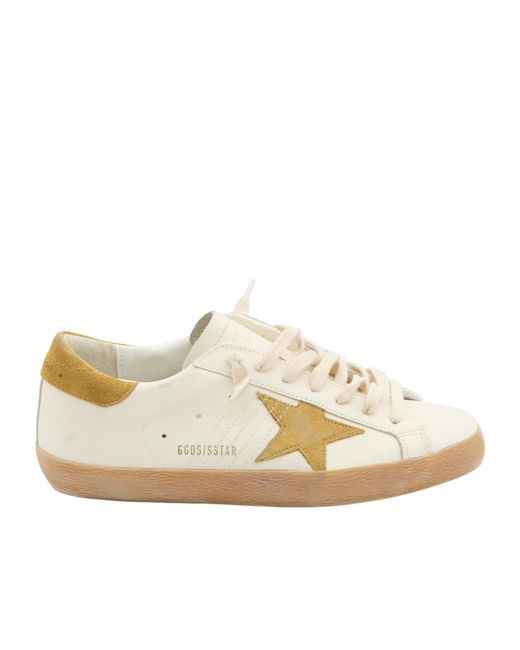 Golden Goose Deluxe Brand White Super Star Lace-Up Sneakers for men