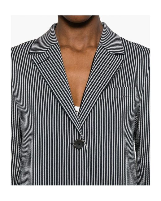 Harris Wharf London Gray Striped Pocket Jacket