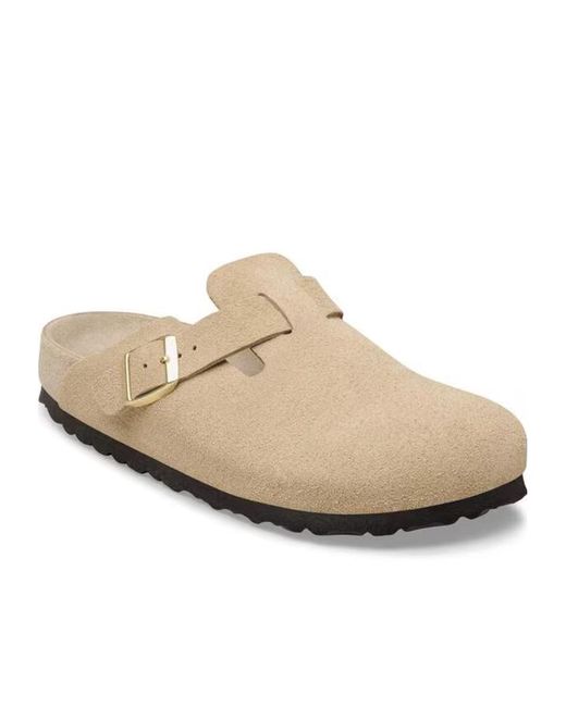 Birkenstock White Boston Buckle Mules for men