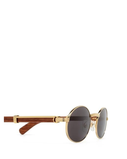 Cartier White Giverny Oval Frame Sunglasses for men