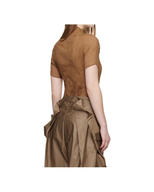 Issey Miyake Brown Twisted Turtleneck Cover-Up