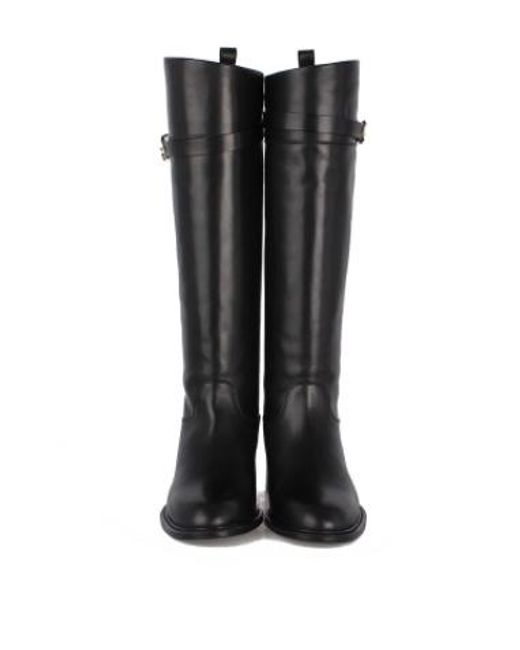 Ferragamo Black Logo Boots