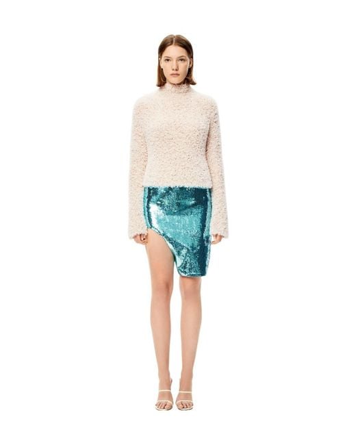 Loewe Blue Sequin Cut-Out Skirt