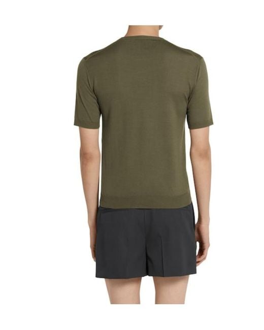 Gucci Green Fine Wool Knit Top With Intarsia for men