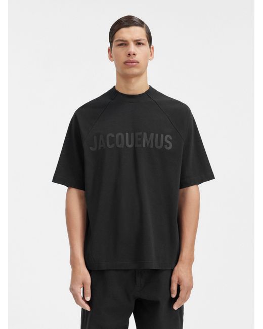 Jacquemus Black Typo Crewneck T-Shirt for men