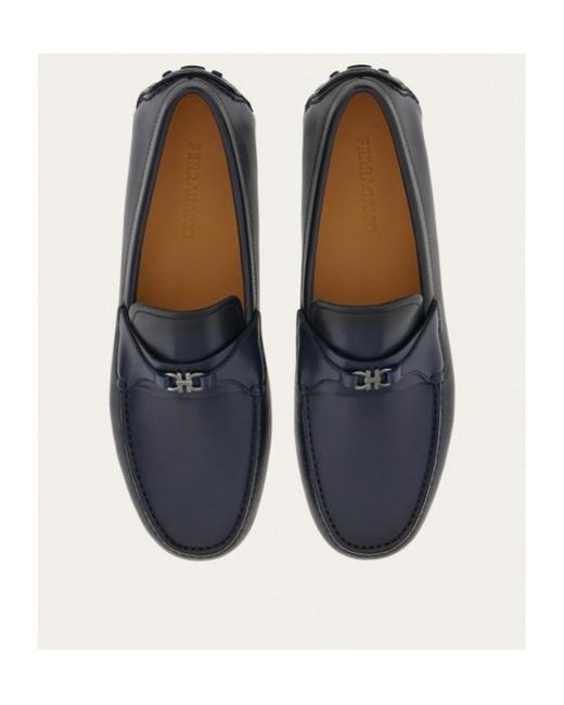 Ferragamo Black Logo Love Shoes for men