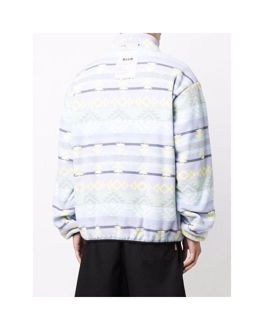 MSGM Blue Abstract Pattern Printed Jacket for men