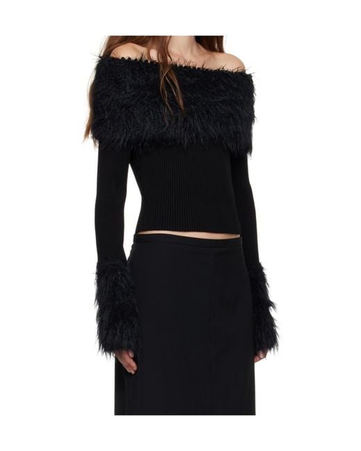 Jean Paul Gaultier Black Shearling Sweater
