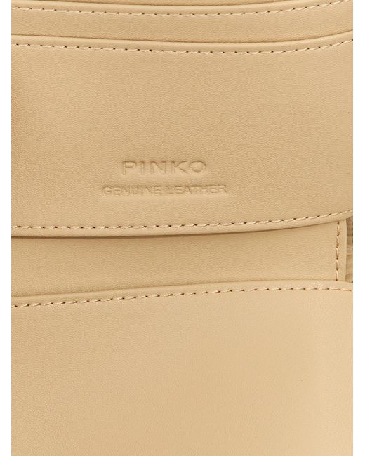 Pinko Natural Compact Leather Wallet