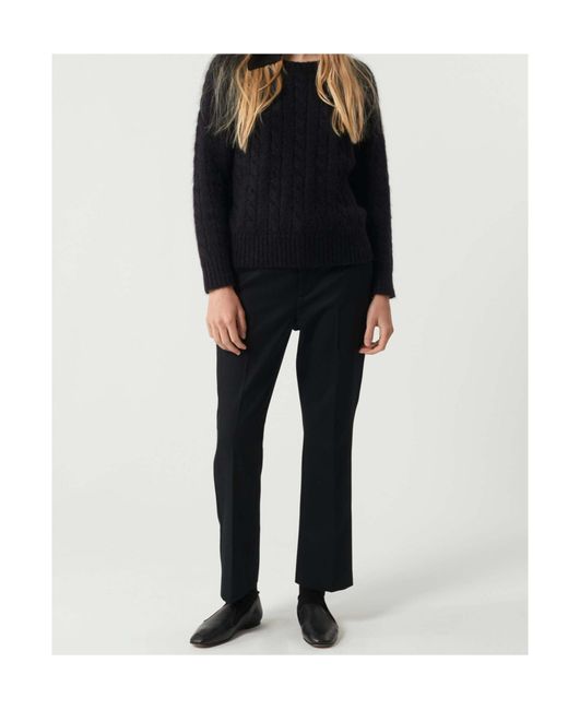 Soeur Black Ribbed Crew Neck Sweater