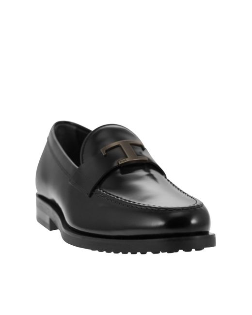Tod's Black T Timeless Slip-On Loafers for men