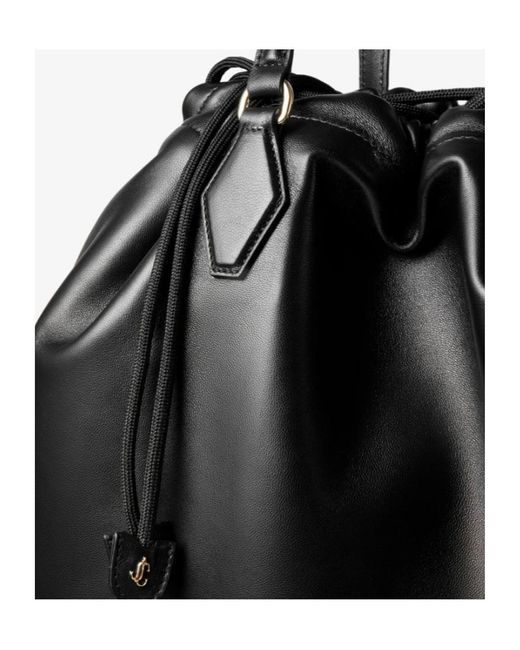 Jimmy Choo Black Large Drawstring Tote Bag