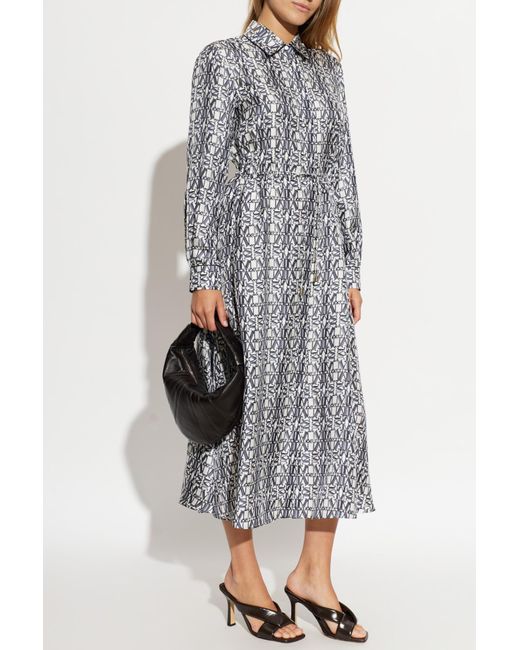 Max Mara Gray Long-Sleeved Dress