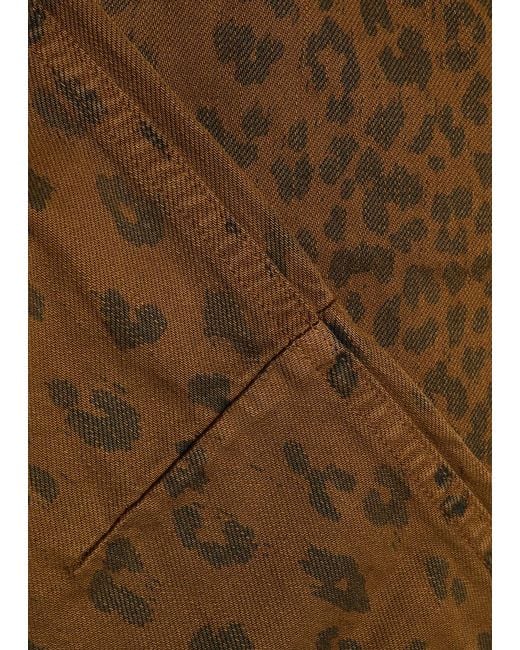 Citizens of Humanity Green Leopard-Print Barrel-Leg Jeans