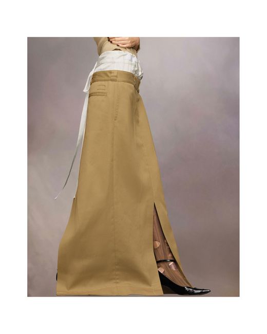 Maison Margiela Natural Skater Chino Long Skirt