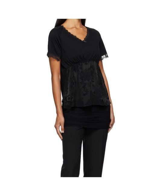MM6 by Maison Margiela Black Laced Top