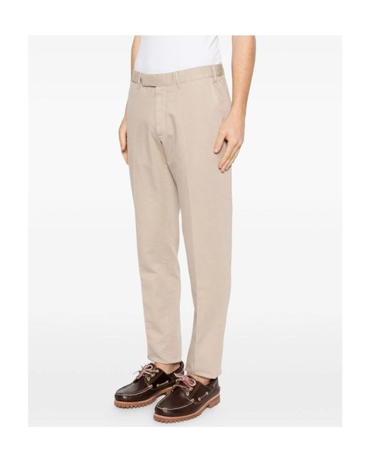 Zegna Natural Belt-Loop Chinos for men