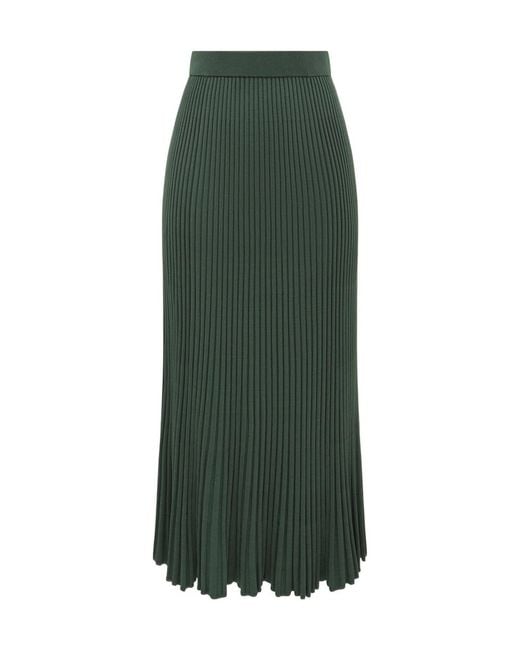 Zimmermann Green Pleated Ribbed Skirt