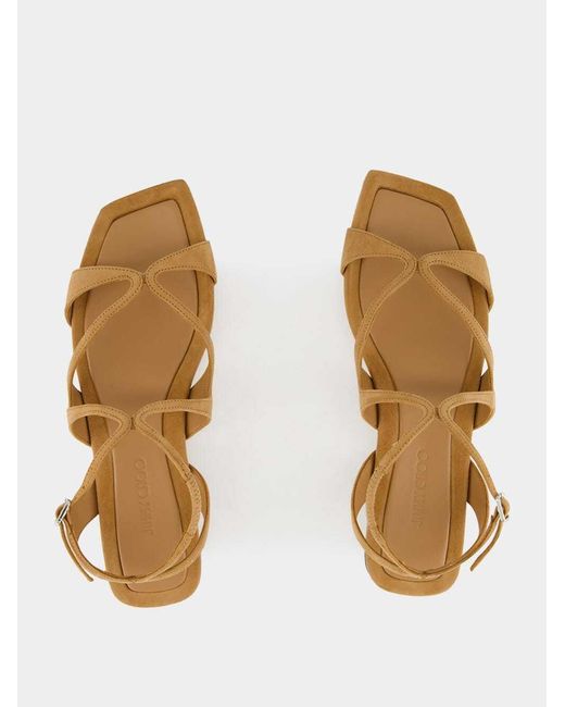 Jimmy Choo Metallic Ayla Strap Flat Sandals