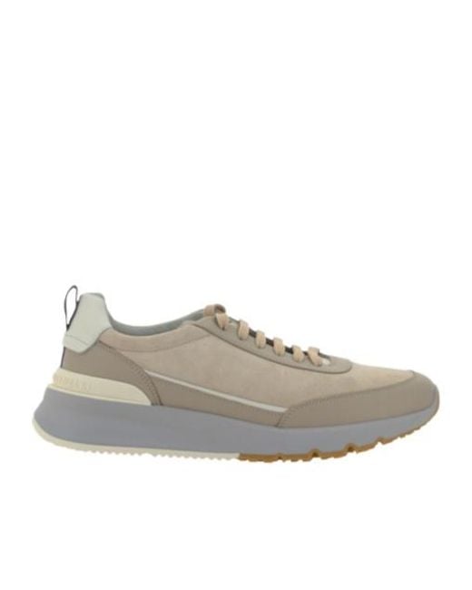 Brunello Cucinelli Gray Round Toe Low-Top Casual Shoes for men