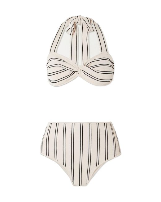Zimmermann White Striped Bikini