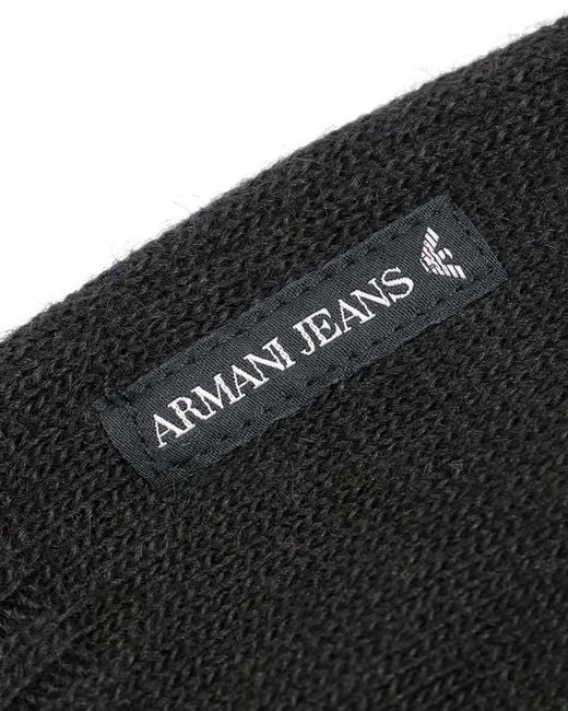 Armani Jeans Black Round-Neck Knitted Pullover for men