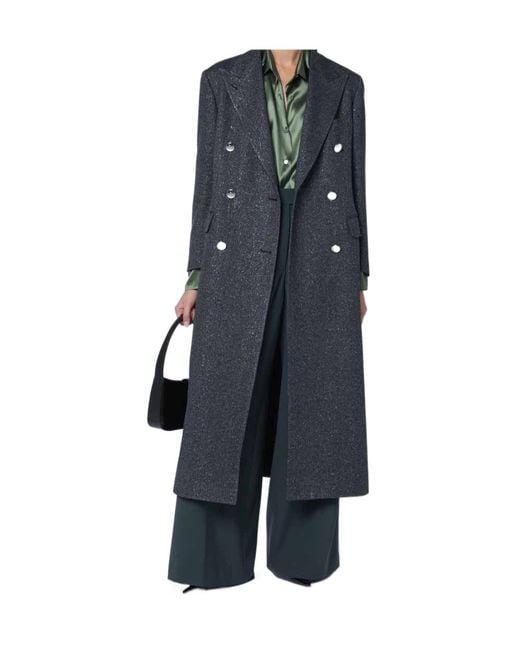 Tagliatore Blue Double-Breasted Coat